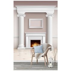 M01302 Фотообои Флизелиновые с виниловым покрытием Поверхности Камин 200х270 см Barton Wallpapers
