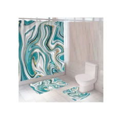 Комплект штора и 2 коврика для ванной комнаты "Абстракция-2" Santrade