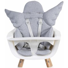 Стульчик для кормления Childhome Evolu 2 Natural/White с подушкой Angel grey