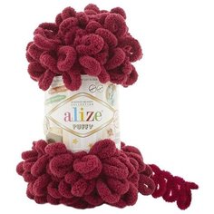 Пряжа Alize Puffy (Пуффи) 107 вишня 100% микрополиэстер 100г 9м 5шт