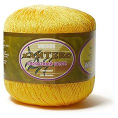 Пряжа Камтекс Вискозный шелк блестящий 104 желтый 100% вискоза 100г 350м 6 шт