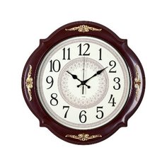 Часы настенные 40*40см коричневый с золотым узором "Кружево" "Рубин" 3930-004