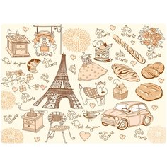 Подставки на пробке Обояние Парижа 40х29 см (4шт) Top Art Studio