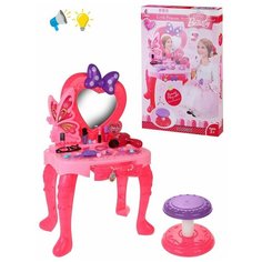 Игр. наб. "Стилист", свет, звук, в компл. столик с зеркалом, стул, аксесс. 18шт., эл. пит. ААх3шт. не вх. в компл., кор Наша Игрушка