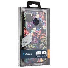 Чехол-накладка закаленное стекло Deppa Glass Case D-87266 для iPhone 11 Pro Max (6.5") 2.0мм Листья