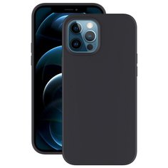 Накладка Soft Silicone для Apple iPhone 12 Pro Max, черный, PET синий, Deppa (87769)