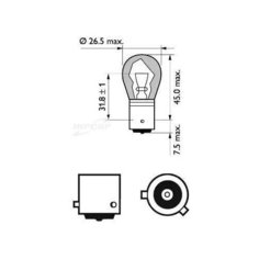 PHILIPS 12496NAB2 12496NAB2_к-кт ламп PY21W 12V BAU15s поворот желтая 2шт. в блистере\