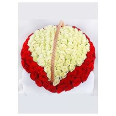 5 цветов Корзина из 101 розы в форме сердца