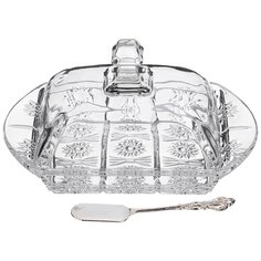Масленка muza crystal 17,5х10,5 см, нож Lefard (145616)