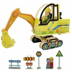 Пазл 3D Robotime деревянный VE302 Экскаватор серия Строительная техника