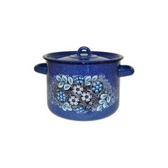 Кастрюля эмал.цил.4,5л син.с зерн.Голубика 1с17с СтальЭмаль