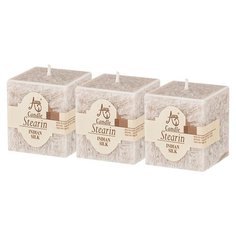 Набор ароматических стеариновых свечей 3ШТ INDIAN SILK диаметр 4,5СМ высота 5СМ 348-800 Lefard