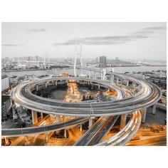 Фотообои "Ночной город", 3,60 x 2,70 м (Flizelini 1054-4F)