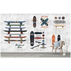 K03905-02 Фотообои Флизелиновые с виниловым покрытием для подростков Граффити Скейты 500х270 см Barton Wallpapers