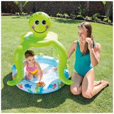 Детский надувной бассейн 102х104см "Осьминожка" 1-3 лет Intex