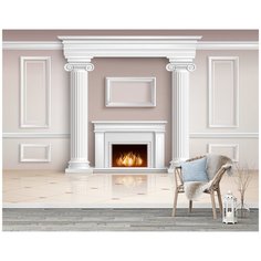 M01304 Фотообои Флизелиновые с виниловым покрытием Поверхности Камин 400х270 см Barton Wallpapers