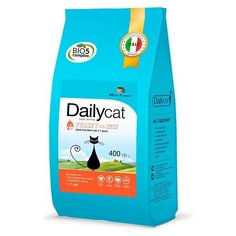 Dailycat Adult Steri Lite Turkey & Rice Сухой корм для стерилизованных кошек и котов, индейка и рис, 400 г