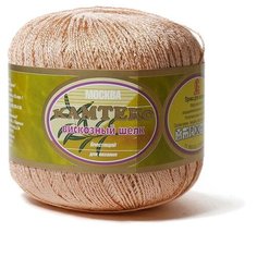 Пряжа Камтекс Вискозный шелк блестящий 036 абрикос 100% вискоза 100г 350м 6 шт