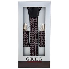 Подтяжки мужские в коробке GREG цвет Бордовый