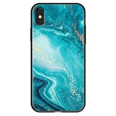 Чехол-накладка закаленное стекло Deppa Glass Case D-86506 для iPhone XS/ X (5.8") 2.0мм Голубой
