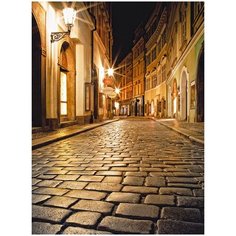 Фотообои Ночная улица в Праге/ Красивые уютные обои на стену в интерьер комнаты/ 3Д расширяющие пространство/ На кухню в спальню детскую зал гостиную прихожую/ размер 200х270см/ Флизелиновые