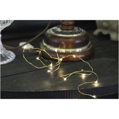 Гирлянда светодиодная STRING, длина - 1,1 м, на батарейках, цвет - золотой, 728-12 Star Trading