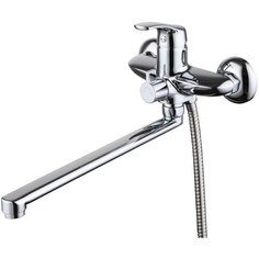 "Адоре ГринЛайн" смеситель для ванны/душа, излив 300 мм, переключатель с керамическими пластинами, с аксессуарами, хром Zenta