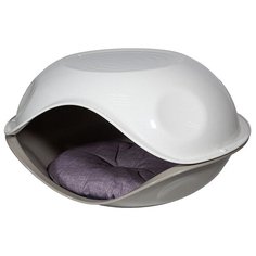 Домик для кошки DUCK PILLOW пластик с подушкой, мокко Georplast