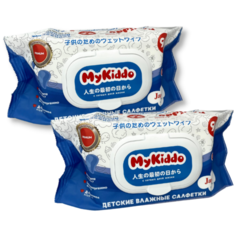 Салфетки влажные с D-пантенолом, пластиковая крышка, 96 шт., 2 уп. My Kiddo