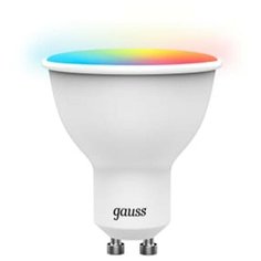 Лампа светодиодная Gauss GU10 230 В 6 Вт спот матовая 440 лм, регулируемый цвет света RGBW