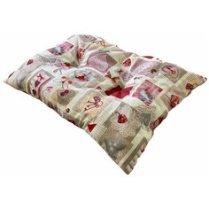 Лежак - матрас для животных ANTEPRIMA Basic "Acero Rosso", бежево-красный, M, (65х45х11см) (Италия)