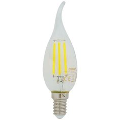Лампа светодиодная Osram E14 220 В 5 Вт свеча на ветру 660 лм, тёплый белый свет