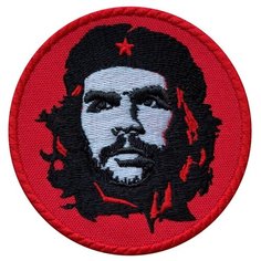 Нашивка (шеврон, патч) на термослое, Стежкофф, "ЧЕ гевара", черный, 7,5 см, 1 штука