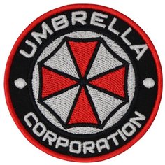 Нашивка (шеврон, патч) на липучке, Стежкофф, "Umbrella corporation ", красный кант, 8,5 см, 1 штука
