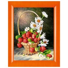 Алмазная мозаика Милато "Корзинка с ромашками и клубникой" N-257 Milato