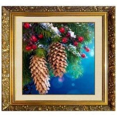 N-136 Алмазная мозаика милато "Новогодние шишки" Milato