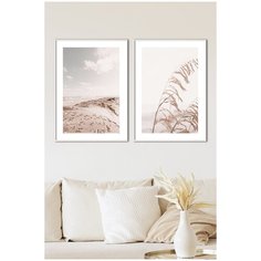 Постеры для интерьера Postermarkt Набор из двух постеров в белых рамках 30х40 см, постеры картины для интерьера в белых рамках, Набор постеров №205