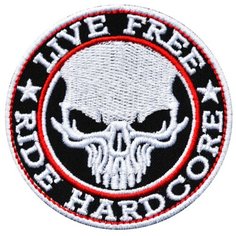 Нашивка (шеврон, патч) на термослое, Стежкофф, "Ride Free", 7,5 см, 1 штука