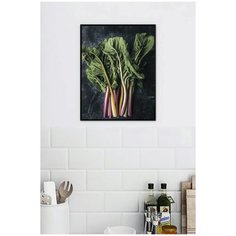 Постер для кухни в черной рамке Postermarkt "Листья", 40х50 см