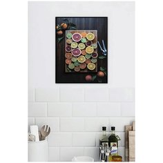 Постер для кухни в черной рамке Postermarkt "Цитрусы", 40х50 см