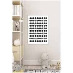 Детский постер в белой рамке Postermarkt "Цифры 1-100, черные", 40х50 см