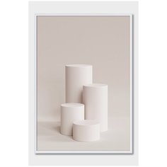 Постер на стену для интерьера Postermarkt Цилиндры, постер в белой рамке 30х40 см, постеры картины для интерьера в белой рамке