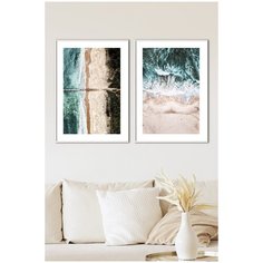 Постеры для интерьера Postermarkt Набор из двух постеров в белых рамках 40х50 см, постеры картины для интерьера в белых рамках, Набор постеров №172