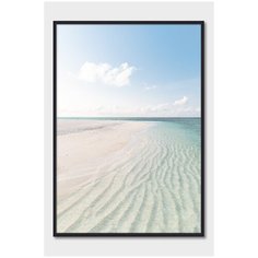 Постер на стену для интерьера Postermarkt Пляж №2, постер в черной рамке 50х70 см, постеры картины для интерьера в черной рамке