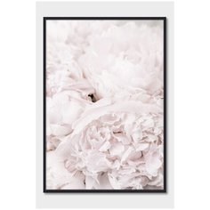 Постер на стену для интерьера Postermarkt Нежно-розовые цветы №2, постер в черной рамке 40х50 см, постеры картины для интерьера в черной рамке