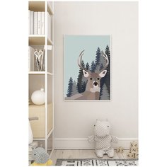 Детский постер в белой рамке Postermarkt "Олень", 40х50 см