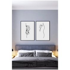 Постеры для интерьера Postermarkt Набор из двух постеров, размер 60х90 см, постеры картины для интерьера в тубусе, Набор постеров №111