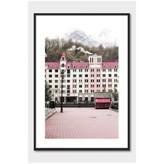 Постер на стену для интерьера Postermarkt Роза Хутор №2, постер в черной рамке 30х40 см, постеры картины для интерьера в черной рамке