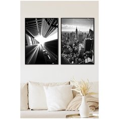 Постеры для интерьера Postermarkt Набор из двух постеров в черных рамках 30х40 см, постеры картины для интерьера в черных рамках, Набор постеров №166