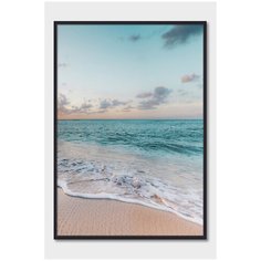Постер на стену для интерьера Postermarkt Закат на пляже №3, постер в черной рамке 40х50 см, постеры картины для интерьера в черной рамке